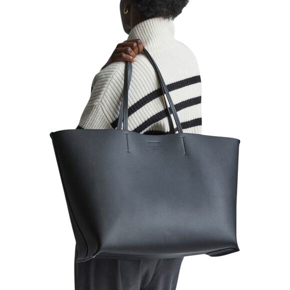 Everlane Black The Luxe 100% Italian Leather Large Tote Made In Italy - Picture 1 of 6